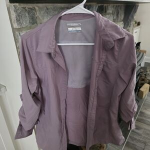 Columbia Purple Omni-Shade Button Up Shirt